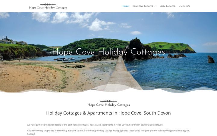 Screenshot of hopecoveholidaycottages.co.uk