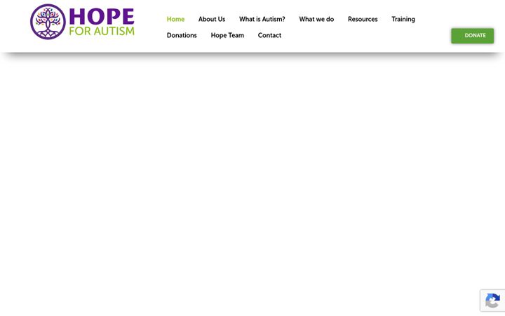 Screenshot of hopeforautism.org.uk