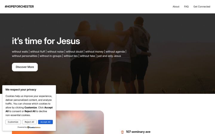 Screenshot of hopeforchester.org
