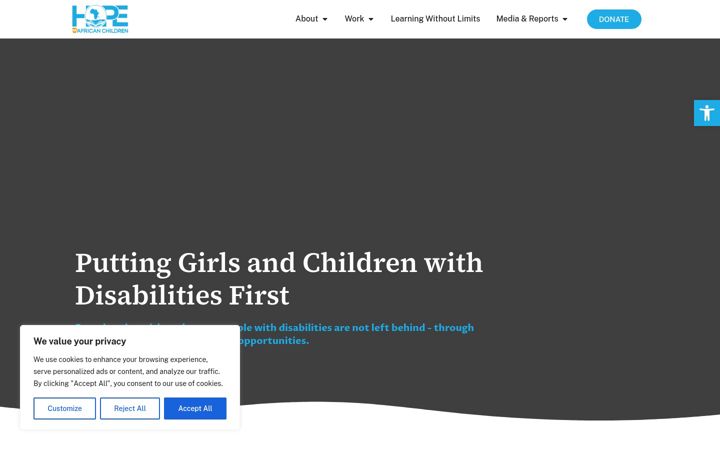 Screenshot of hopefulkids.org