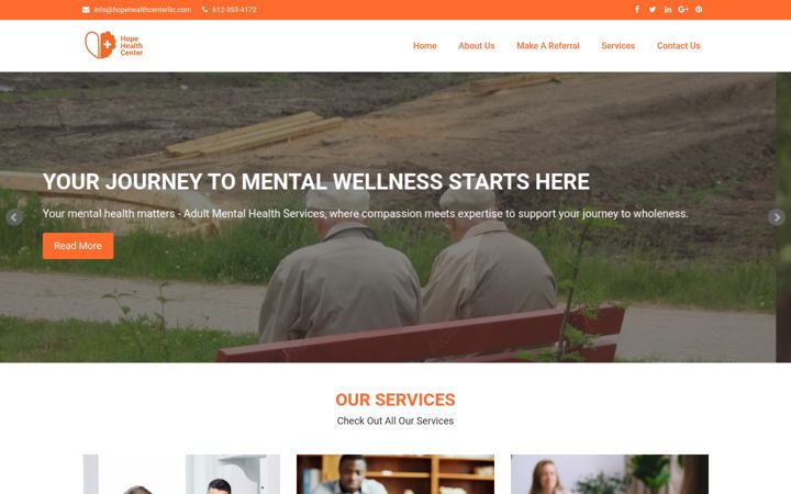 Screenshot of hopehealthcenterllc.com