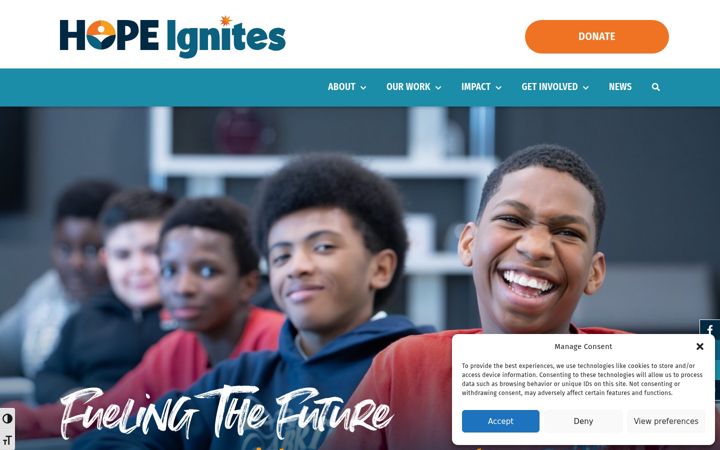 Screenshot of hopeignites.org