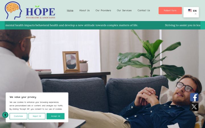 Screenshot of hopepsychiatry.info