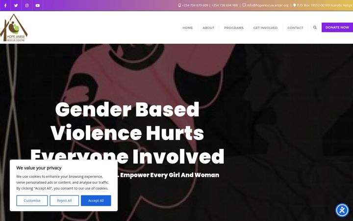 Screenshot of hoperescuecenter.org