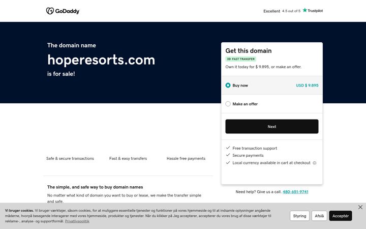Screenshot of hoperesorts.com