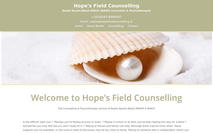 Screenshot of hopesfieldcounselling.ie