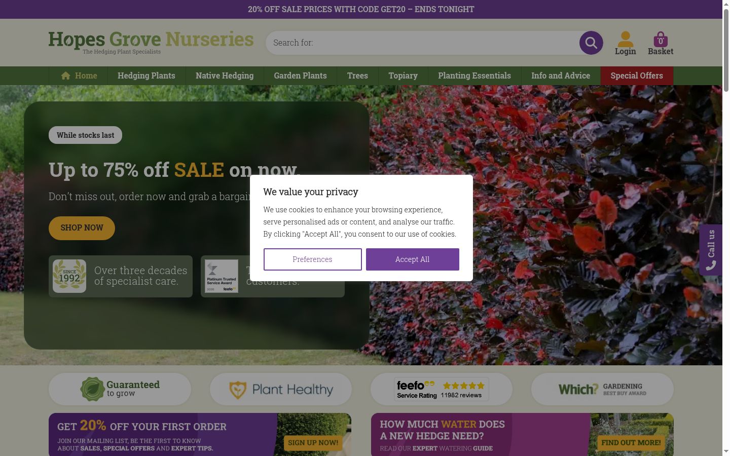 Screenshot of the consent banner shown before any interaction
