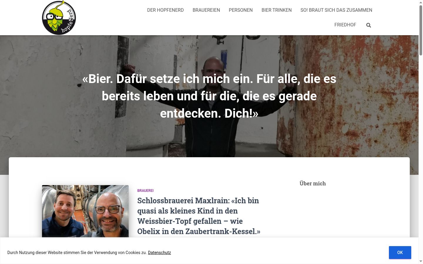 Screenshot des Einwilligungsbanners vor jeglicher Interaktion
