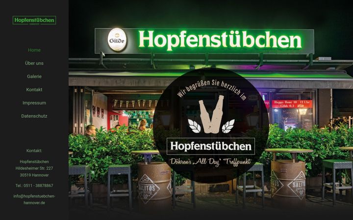 Screenshot of hopfenstuebchen-hannover.de