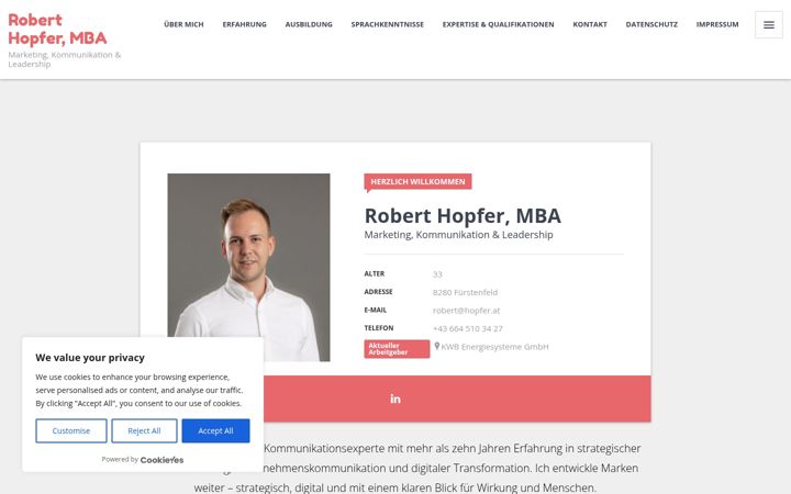 Screenshot of hopfer.at