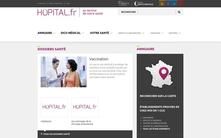 Screenshot of hopital.fr