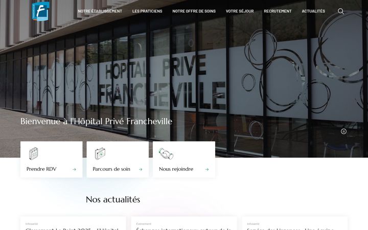 Screenshot of hopitalprivefrancheville.fr