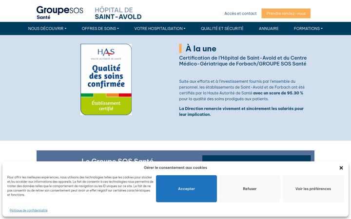 Screenshot of hopitalsaintavold.fr