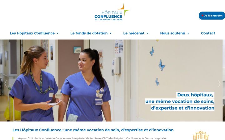 Screenshot of hopitaux-confluence.fr