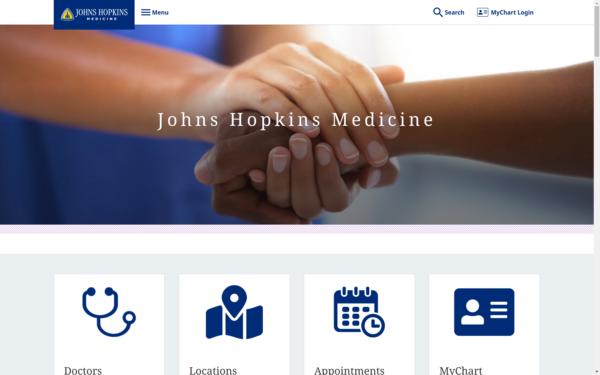 Screenshot of hopkinsmedicine.org