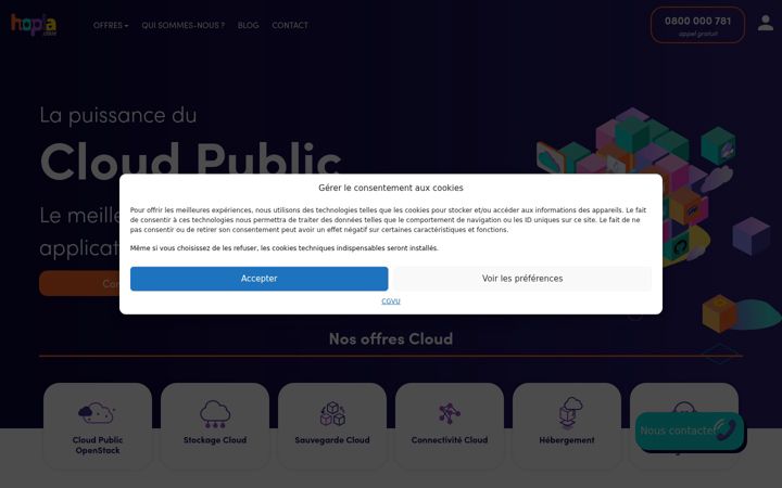 Screenshot of hopla.cloud