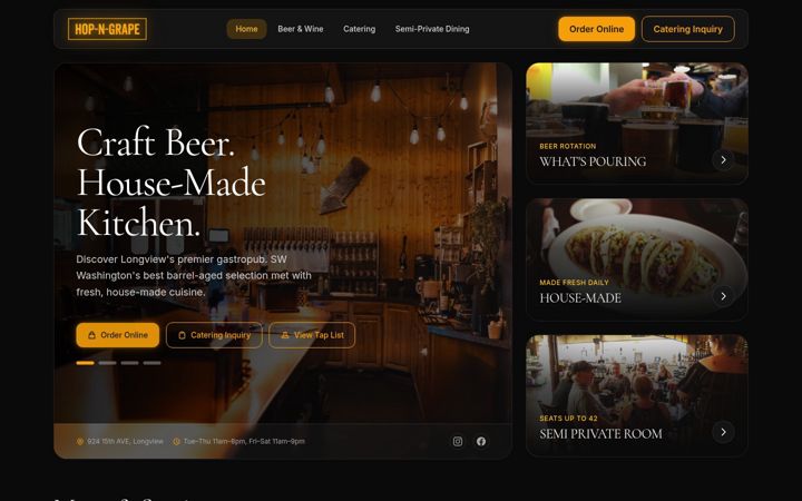 Screenshot of hopngrape.com