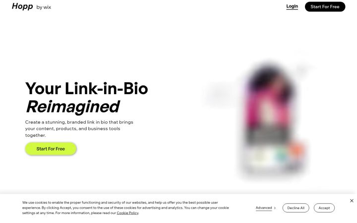 Screenshot of hopp.bio