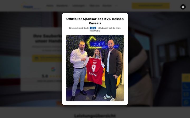 Screenshot stránky hoppeclean-gebaeudereinigung.de