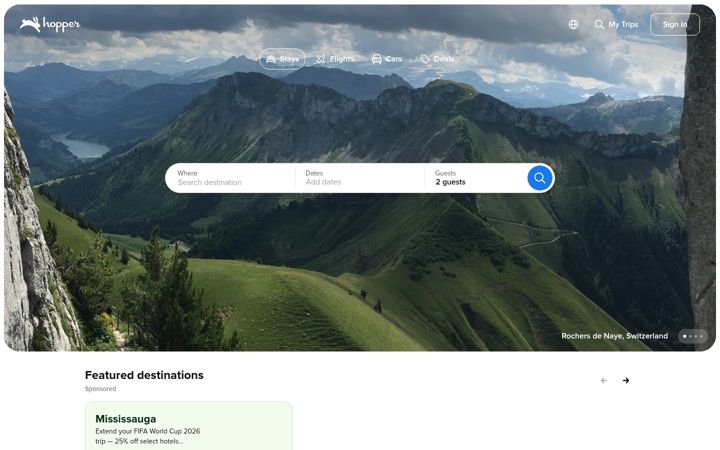 Screenshot ta' hopper.com