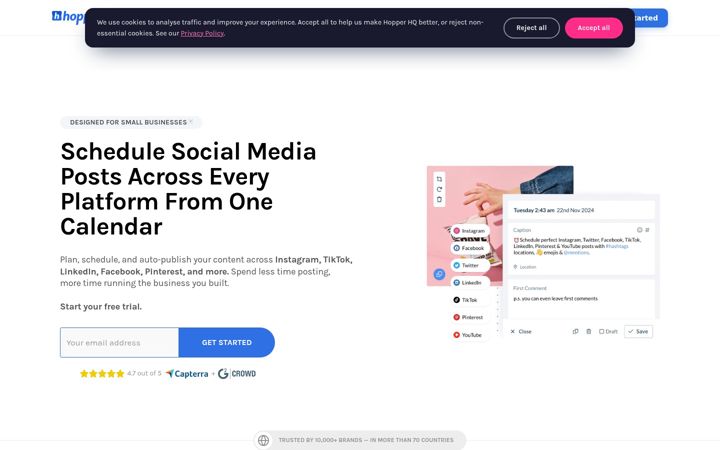 Screenshot of hopperhq.com