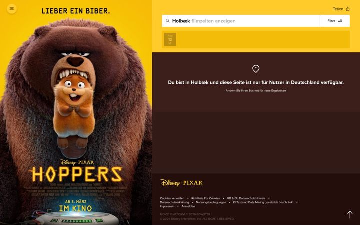 Screenshot of hoppersmovie.de