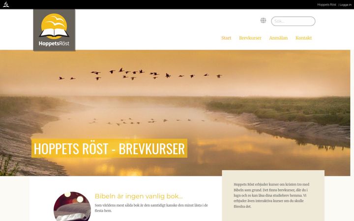 Screenshot of hoppetsrost.se