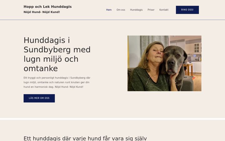 Screenshot of hoppochlekhunddagis.se
