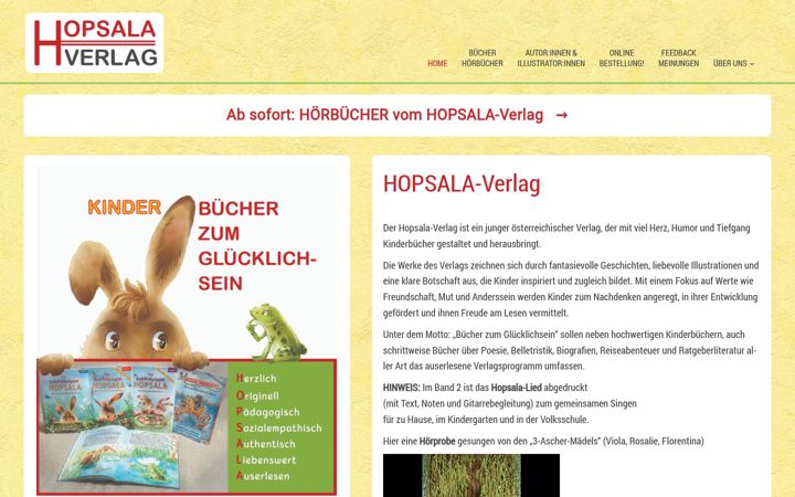 Screenshot of hopsala-verlag.at