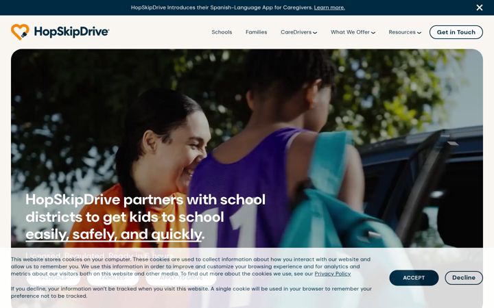 Screenshot of hopskipdrive.com