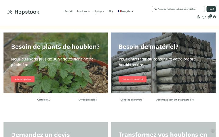 Screenshot of hopstock.fr