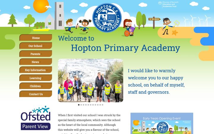 Screenshot of hopton.norfolk.sch.uk
