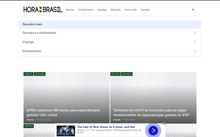 Screenshot of horabrasil.com.br