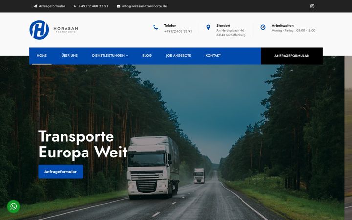 Screenshot of horasan-transporte.de