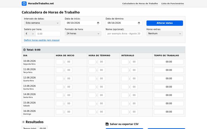 Screenshot of horasdetrabalho.net