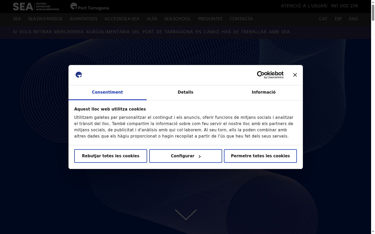 Captură de ecran a bannerului de consimțământ afișat înainte de orice interacțiune