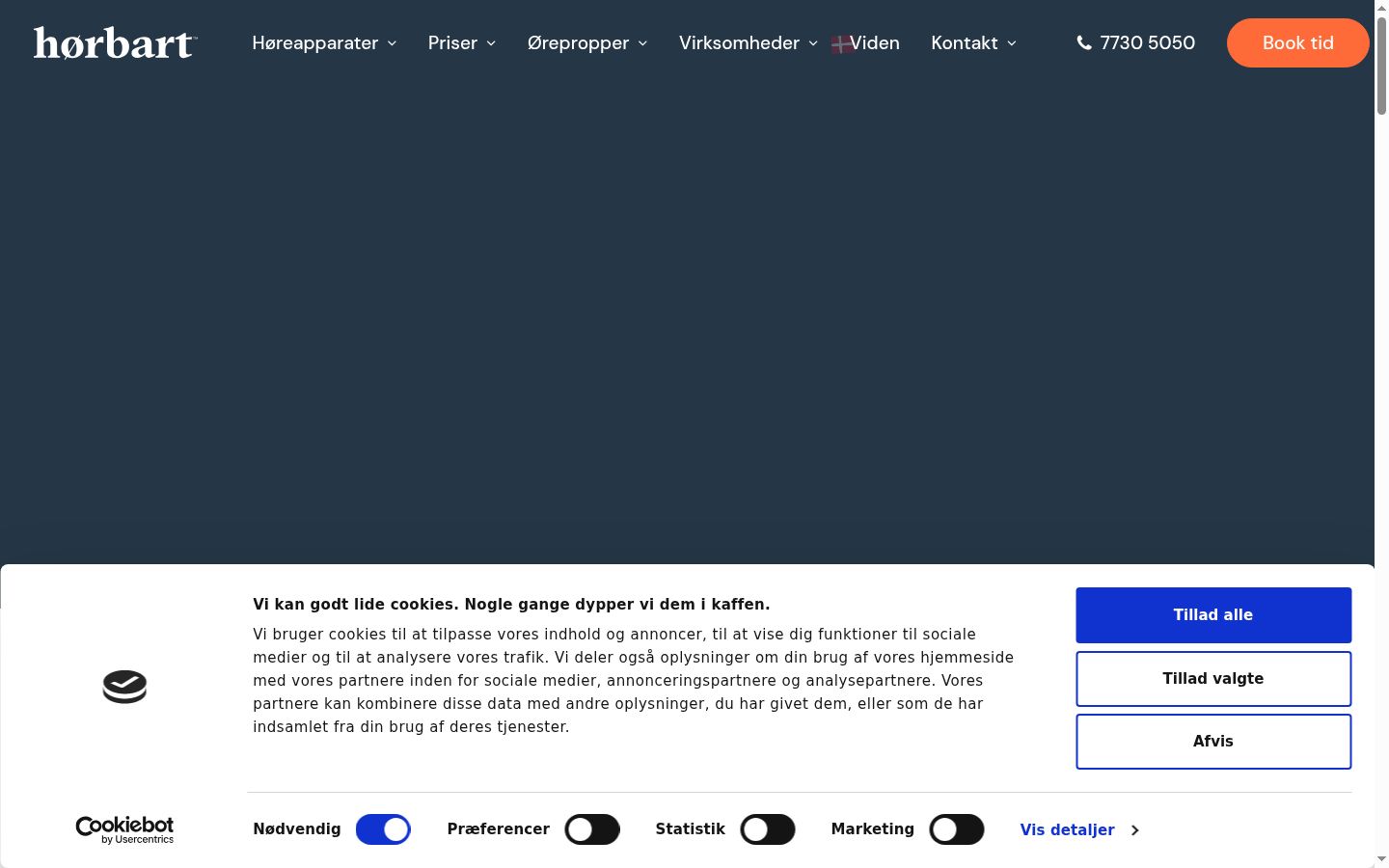 Screenshot of the consent banner shown before any interaction