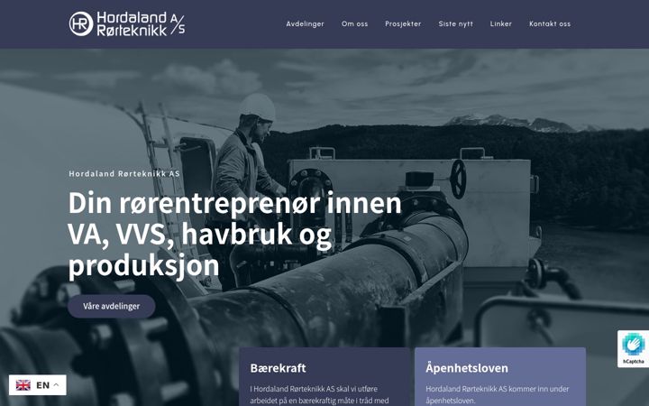 Screenshot of hordalandrorteknikk.no