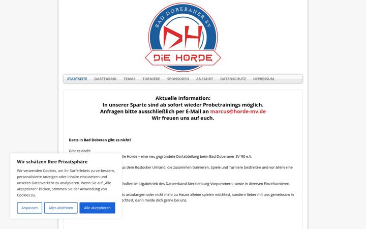 Screenshot of horde-mv.de