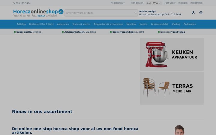 Screenshot of horecadirectshop.be