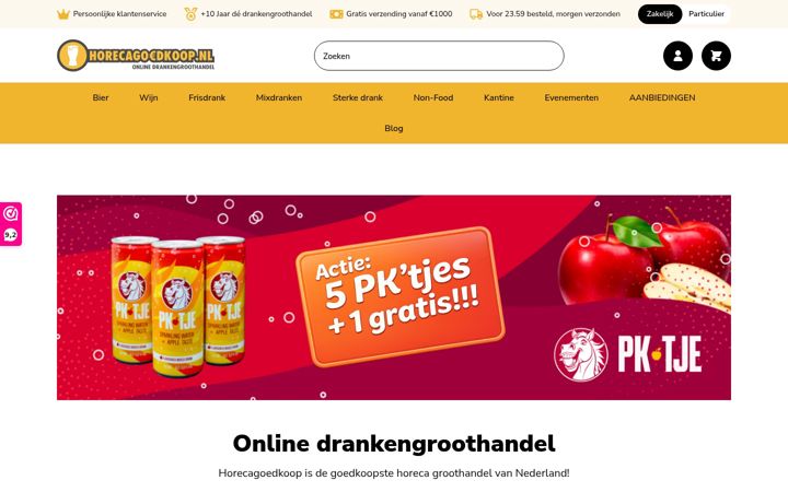Screenshot of horecagoedkoop.nl