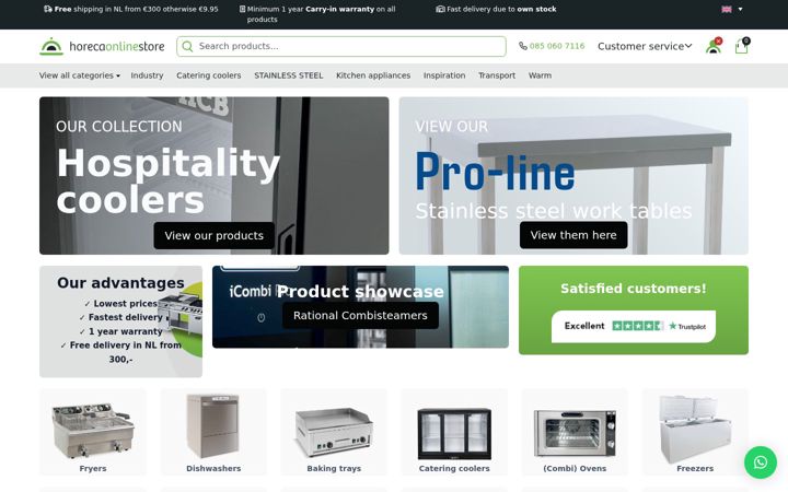 Screenshot of horecaonlinestore.com