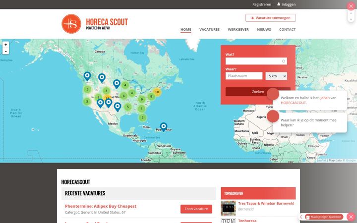 Screenshot of horecascout.nl