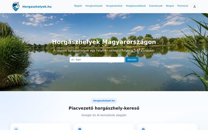Screenshot of horgaszhelyek.hu