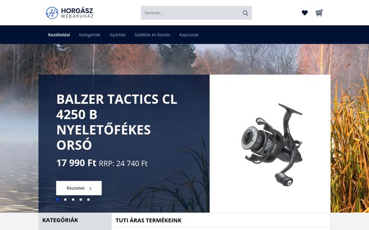 Screenshot of horgaszwebaruhaz.hu