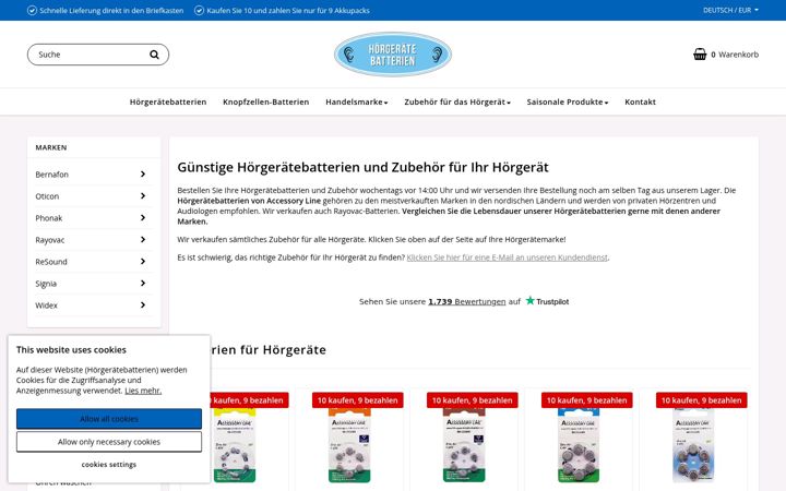 Screenshot of horgeratebatterien.de