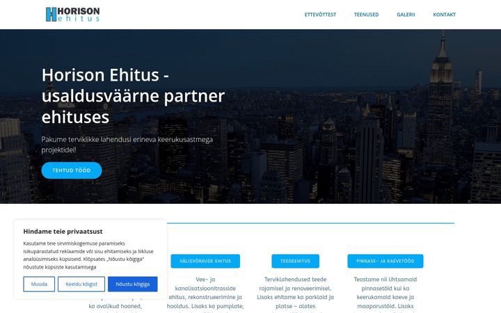 Screenshot of horisonehitus.ee