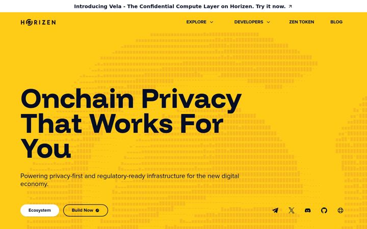 Captura de ecrã de horizen.io