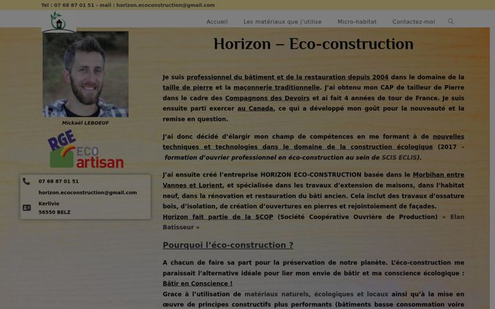 Screenshot of horizon-ecoconstruction.fr