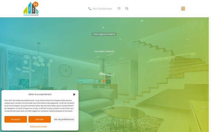 Screenshot of horizon-immobilier-reims.com
